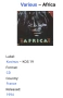 Africa Оригинален диск Издание 🇫🇷 FRANCE 1994г Съвтояние на диска:MINT Диска е нов,пуснат само за , снимка 4