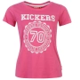 Бяла дамска тениска kickers със свеж принт и капси Ори, снимка 2