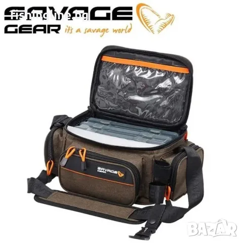 Savage Gear System Box Bag S – чанта за спининг с 3 кутии и 5 PE торбички (5.5L), снимка 2 - Екипировка - 55378035