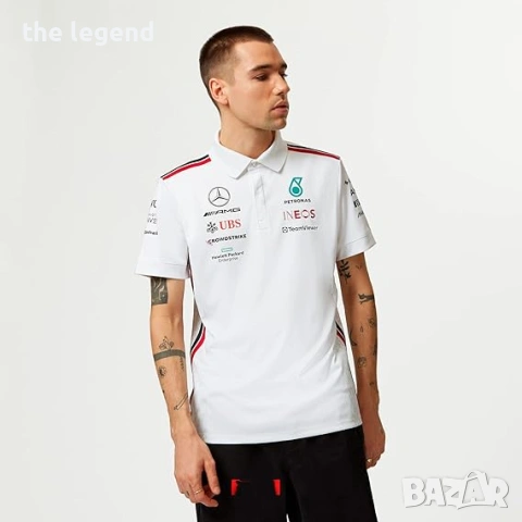 Mercedes-AMG PETRONAS 2024 Mens Team Polo - White, снимка 4 - Спортни дрехи, екипи - 54981225
