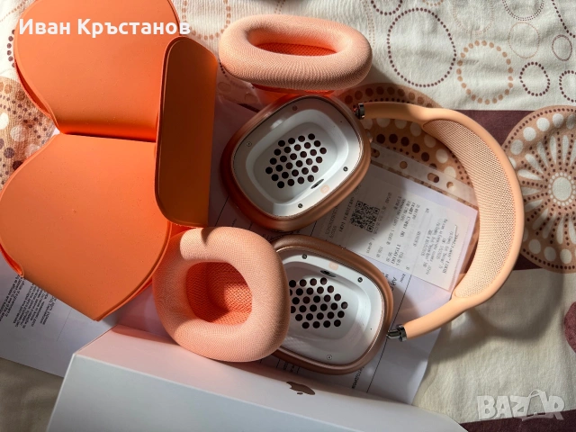 Air pods max type c оранжеви с гаранция, снимка 4 - Слушалки за компютър - 55162652