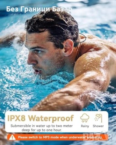 Нови Безжични спортни слушалки ANSTEN bone conduction IPX8 с отворено ухо, снимка 2 - Bluetooth слушалки - 54981312