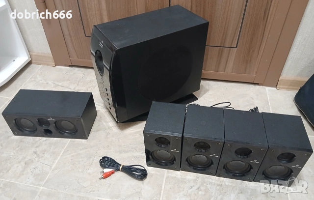 Тонколони 5.1 буфер Auna surround система aux 40 евро, снимка 2 - Тонколони - 55245381