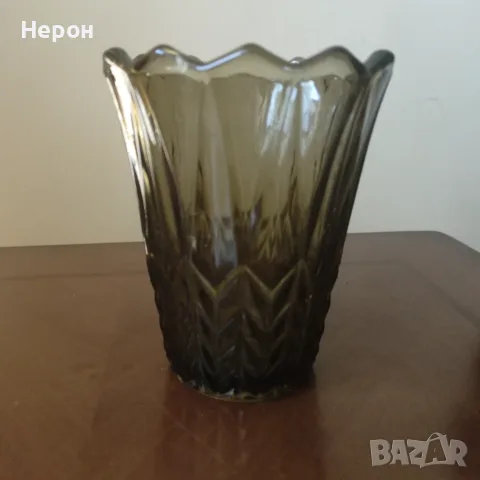 Стъклена ваза цветна, снимка 3 - Вази - 55345812