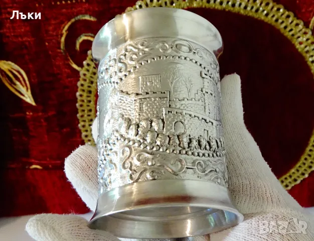 Калаена чаша за вино Замък,Крепост., снимка 6 - Антикварни и старинни предмети - 55531151
