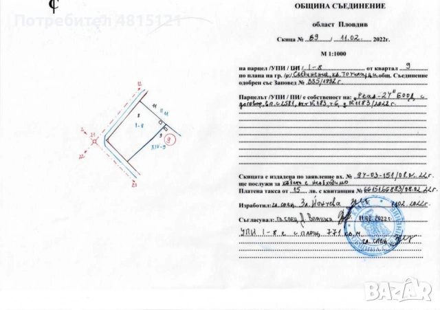 УПИ 1455м2 гр.Съединение квартал Точиларци до трафопост с кладенец сонда за вода, снимка 17 - Парцели - 54392436