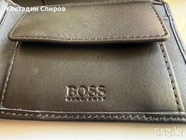 Черен мъжки кожен портфейл BOSS Asolo, снимка 7 - Портфейли, портмонета - 55230526