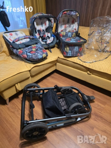 3 в 1 Cosatto Giggle Quad бебешка количка - Hare Wood, снимка 8 - Детски колички - 54593585