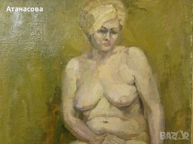 Авторска картина модел "Голо тяло" масло 1970 г #2, снимка 4 - Картини - 54094639