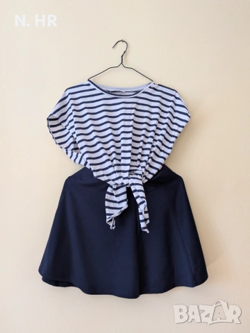 Тениска ZARA Crop top с връзки + пола Terranova