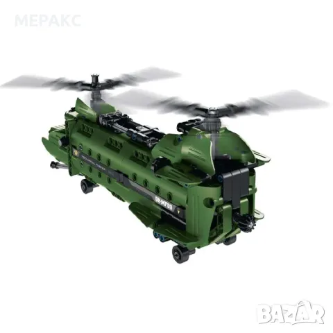 Детски пластмасов конструктор 2 в 1 Военен самолет и хеликоптер - 393 части, снимка 2 - Конструктори - 55653942