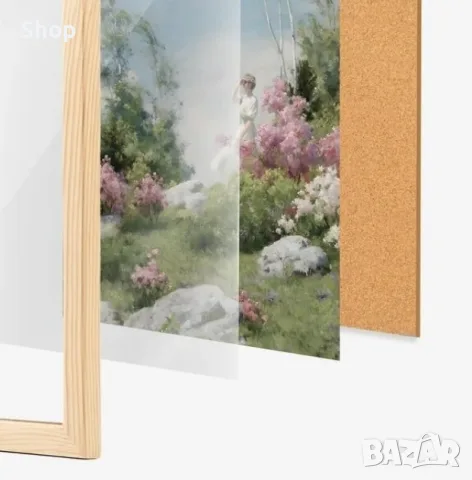 Флорална картина с дървена рамка , снимка 2 - Картини - 55629685