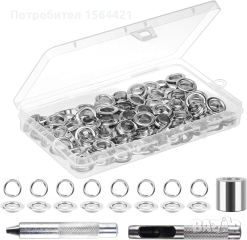 комплект капси 6 мм, 100 бр. и инструменти за пробиване и монтаж