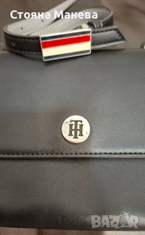 НОВА! Оригинална Двулицева Чанта Tommy Hilfiger (Черна/Сива), снимка 5 - Чанти - 54783274