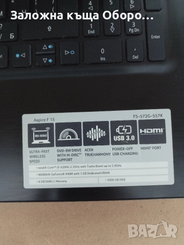 Лаптоп Acer f5 572g 15.6" , снимка 4 - Лаптопи за дома - 54785816