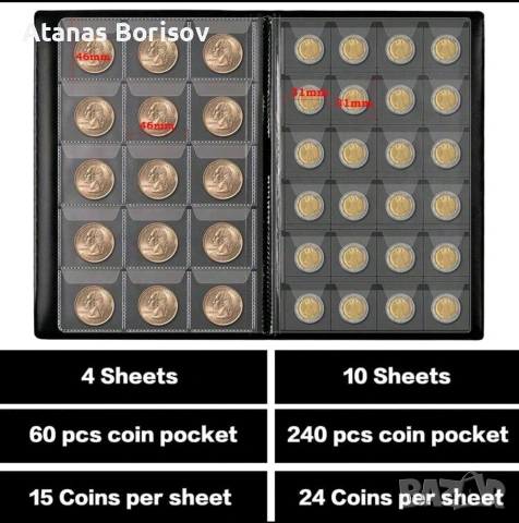 Класьор/Албум за 300 бр. монети, снимка 3 - Нумизматика и бонистика - 55005625