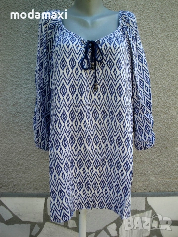 4XL Нова туника Avella  в синьо и бяло , снимка 2 - Туники - 55054295
