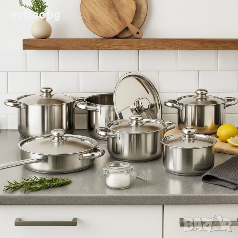 Професионален комплект тенджери Zeiplteir - 12 части, снимка 4 - Съдове за готвене - 54083095