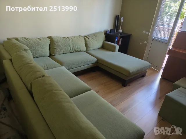 Модулен диван с рамка и крака от масив, снимка 4 - Дивани и мека мебел - 55522437