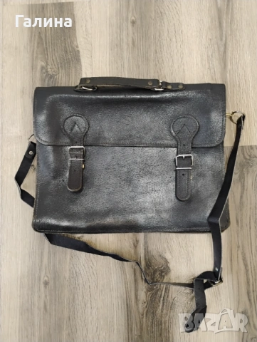 Черна чанта от естествена кожа