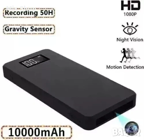 Нова Подобрена 10000mAh Powerbank скрита шпионска камера HD 1080p