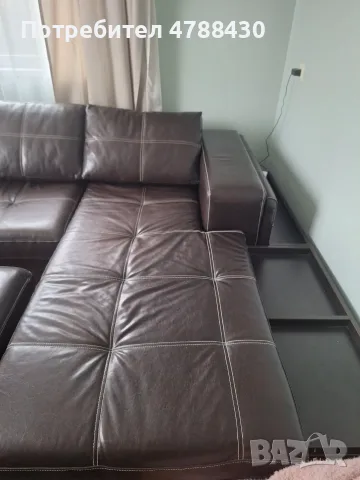 Продавам кожен диван, снимка 4 - Дивани и мека мебел - 55402754