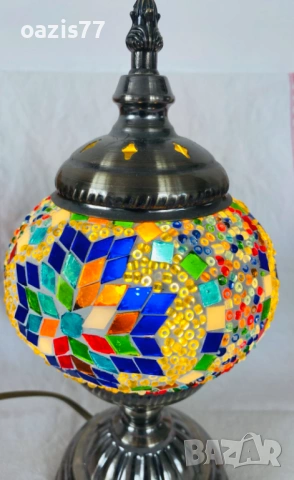 Витражна Декоративна настолна ел. лампа. € 57  Енергиен клас А -свръх икономична. 15W, р-ри 28/14 см, снимка 3 - Декорация за дома - 54167363