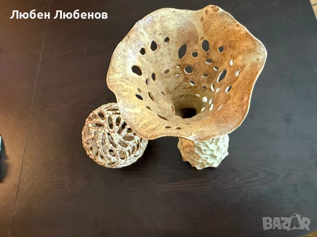 Чудесна Ръчно изработена от Художник пластик, крива ажурна Ваза и Свещник, снимка 9 - Романтични подаръци - 54987474