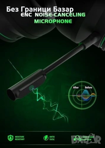 Нови Безжични гейминг слушалки за Xbox PS4 PS5 PC ENC микрофон 50mm за игри, снимка 4 - Аксесоари - 54349121