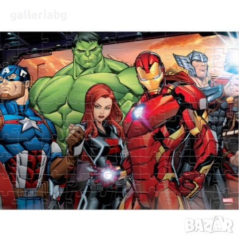 Пъзел Avengers / Отмъстителите 100 части с едри елементи – 2 в 1, с оцветяване на гърба, снимка 3 - Игри и пъзели - 54730287