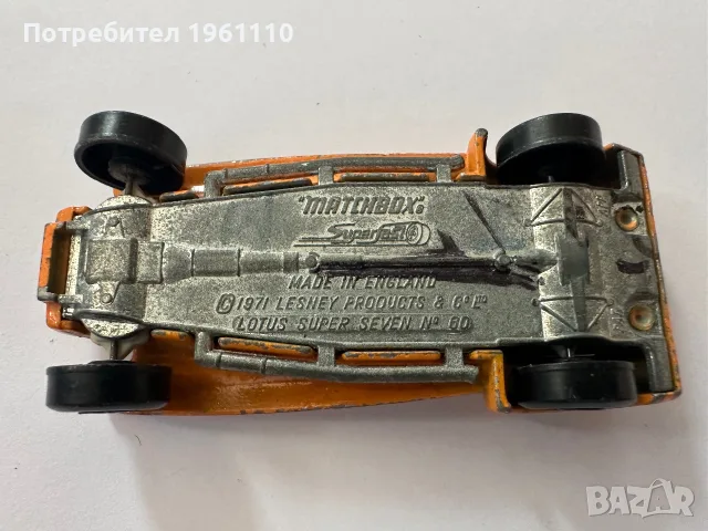 СТАРА РЕТРО МЕТАЛНА КОЛИЧКА MATCHBOX ENGLAND LOTUS SUPER SEVEN., снимка 6 - Колекции - 55425144