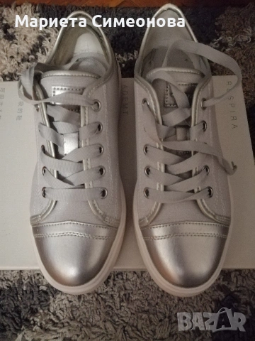 Дамски сникърси в сребрист цвят 37 номер, снимка 3 - Маратонки - 54094600