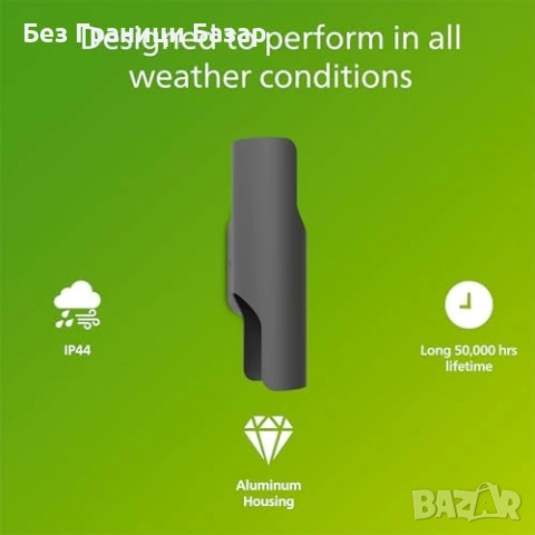 Нова Philips Fira LED градинска стенна лампа 2700K IP44 осветление дом двор, снимка 2 - Лед осветление - 54106107