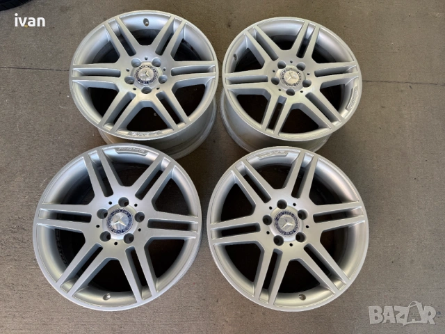 4 бр. оригинални алуминиеви джанти Mercedes AMG 17 цола 5x112 , централен отвор 66.6, снимка 2 - Гуми и джанти - 54852652