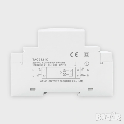 Tuya Smart WiFi монофазен електромер 80A за DIN шина. Отчет за дневни и нощни kWh, снимка 3 - Друга електроника - 54553783