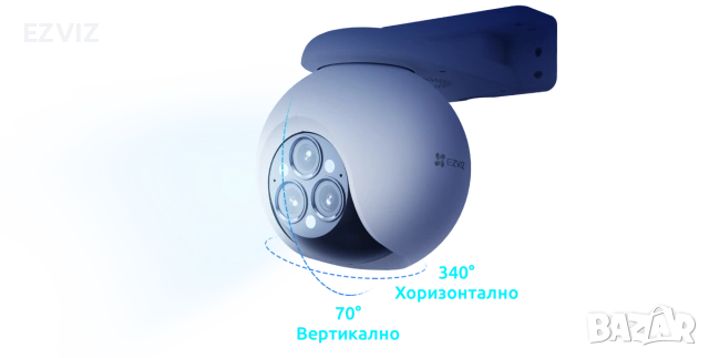 EZVIZ 4.0 Мегапиксела управляема камера с три обектива 2.8мм, 6,00мм и 12.00мм, снимка 3 - HD камери - 55025893