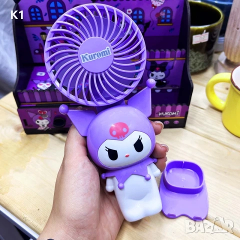 Детски вентилатор Кити Куроми с USB кабел Hello Kitty Kuromi, играчка вентилатор, снимка 2 - Образователни игри - 54933537
