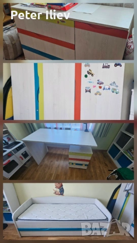 Мебели за детска стая /юношеска стая/легло, гардероб, скрин, бюро