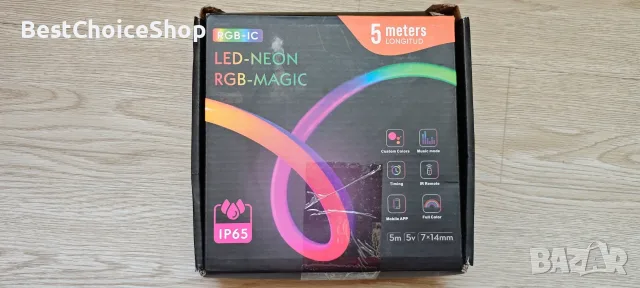 5 м RGB IC LED гъвкава лента, интелигентно приложение, синхронизация с музика, водоустойчива, снимка 6 - Лед осветление - 55409237