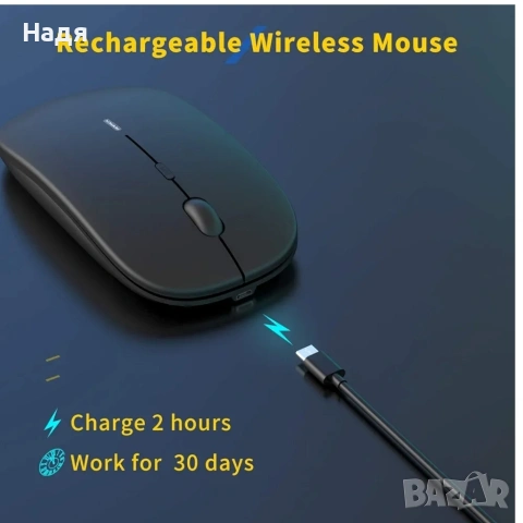 Безжична Wireless мишка, снимка 4 - Клавиатури и мишки - 55215597