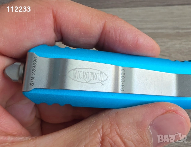 Microtech Ultratech OTF Double Edge Stonewash Turquoise., снимка 3 - Ножове - 54290114