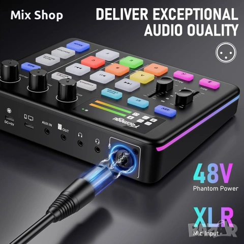 Нов Facmogu G9 Gaming Audio Mixer,, снимка 5 - Друга електроника - 55122513