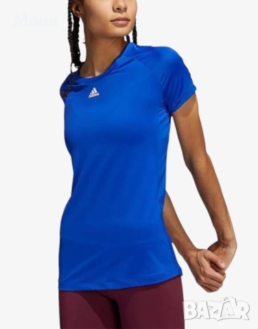 ADIDAS Performance Tee Blue  Синя дамска тениска Adidas, съчетаваща комфорт и стил, изработена от ме