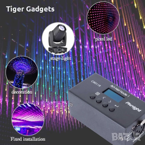 Pknight ArtNet DMX Ethernet Controller CR001R – Art-Net към DMX512 интерфейс, 1 Universe, двупосочен, снимка 9 - Други - 54958512