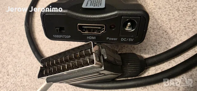 Scart към HDMI конвертор адаптер с HDMI кабел, с USB кабел, превключваем Full HD 720P/1080P видео , снимка 3 - Приемници и антени - 55499887