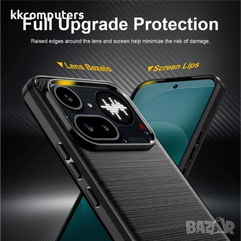 Карбонов TPU Калъф за Nothing Phone (4a) Pro - Четкана текстура, Антиотпечатък, 3 цвята, снимка 5 - Калъфи, кейсове - 54250446
