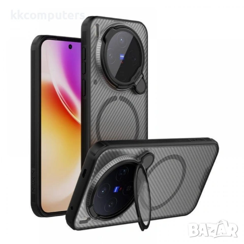 NILLKIN CamShield Prop MagSafe Калъф за vivo X300 с капак за камерата и протектор – Черен