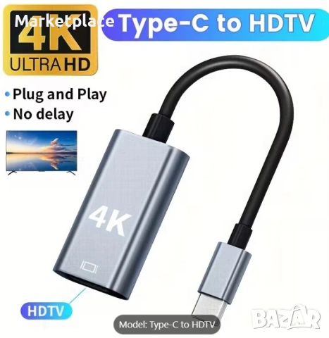 USB-C към HDMI 2.0 адаптер, снимка 2 - Кабели и адаптери - 54049911