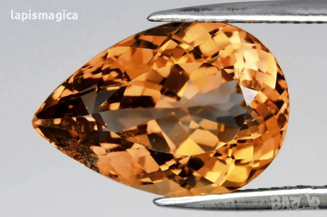 Естествен конячен топаз 14.81ct 17.5x12mm VS капка
