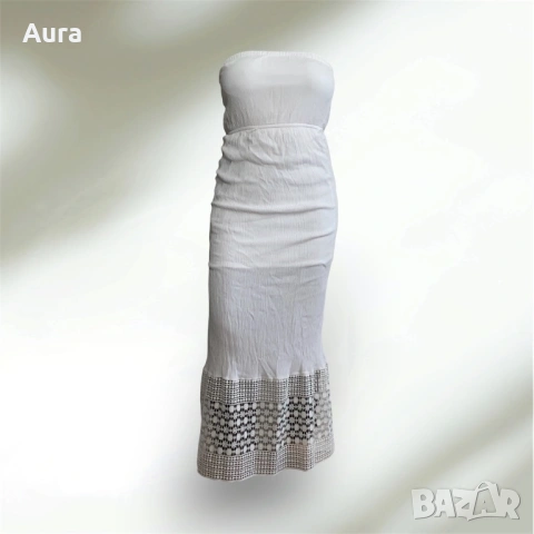 maxi dress with a textured bodice and a patterned lace hem